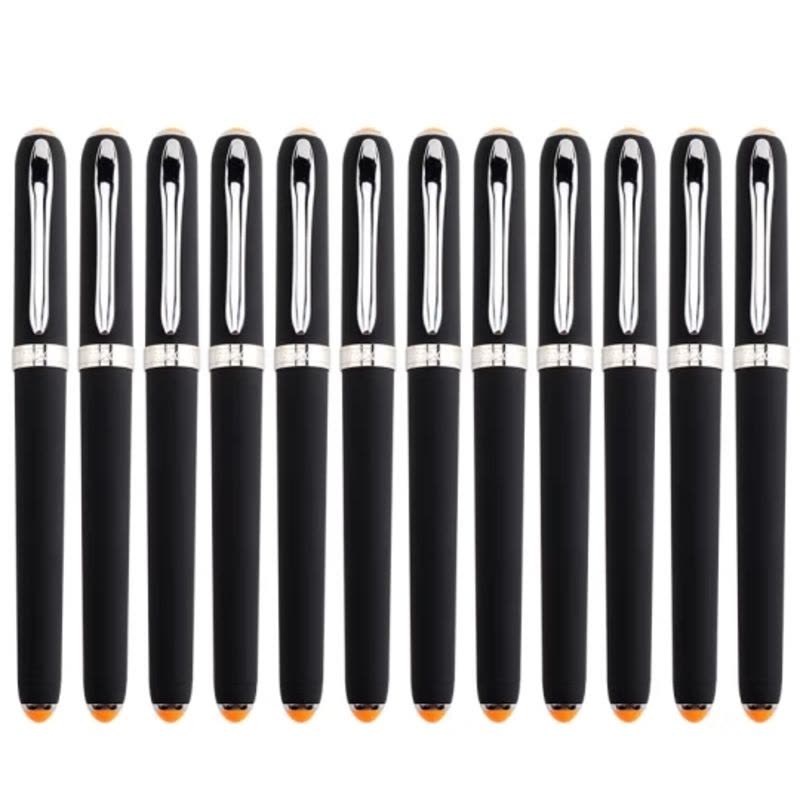 宝克(BAOKE)PC2218 0.7mm黑色中性笔办公水笔磨砂笔杆商务签字笔 12支/盒图片