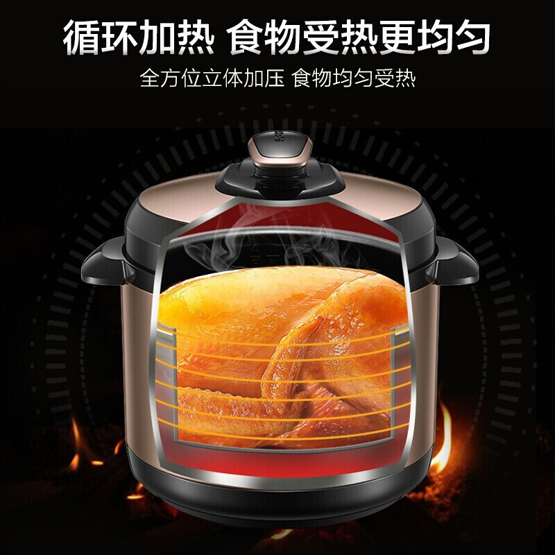 苏泊尔 (SUPOR) 4L安全电压力锅 旋钮控制多功能菜单轻松操作 手动按键排气40YA9010C