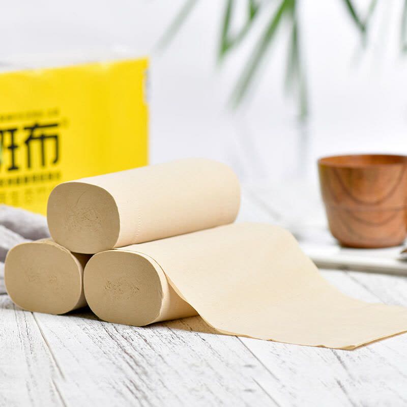 卷纸 家用10卷本色纸实惠装不漂白卫生纸巾班布原浆纸700g/提|四提钜惠装图片
