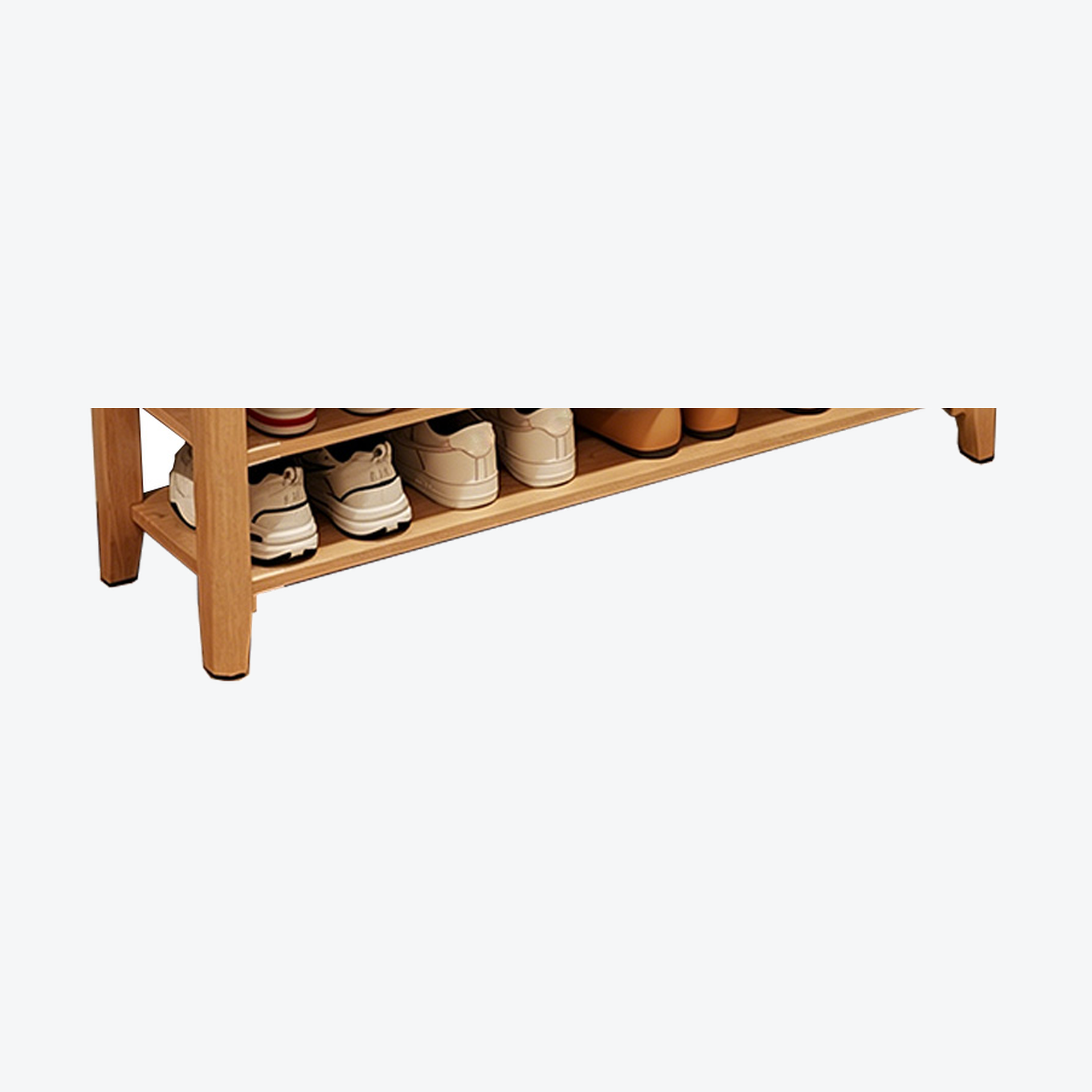 增辉智仓 换鞋凳 浅木色 100×30×42cm 个高清大图