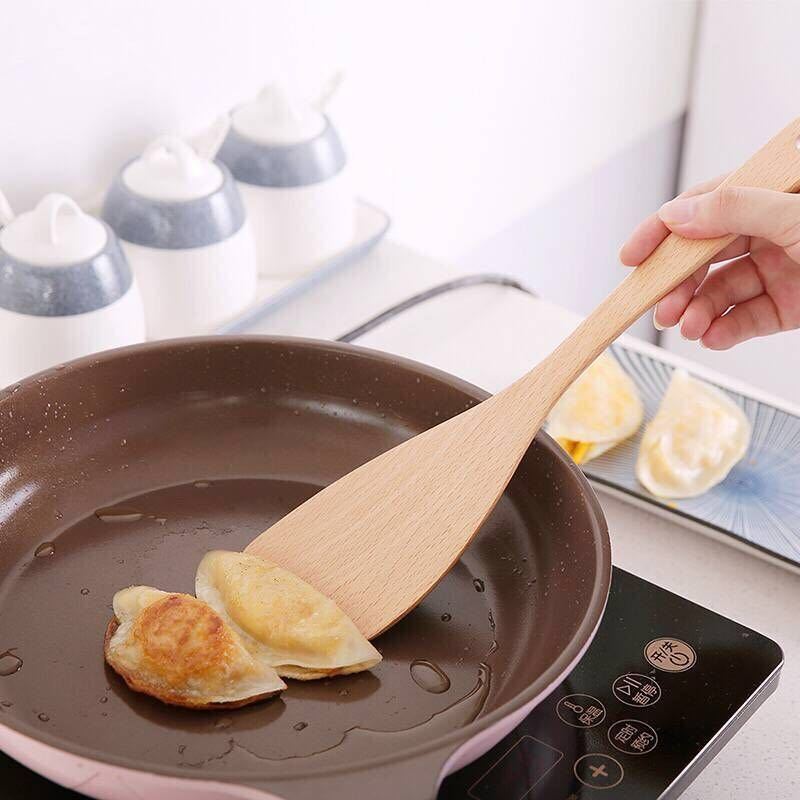 木铲子炒菜不粘锅铲子木锅铲汤勺木头质饭勺子家用厨房具盛饭长柄|2件套/斜铲+饭铲(煎炸+盛饭)实惠