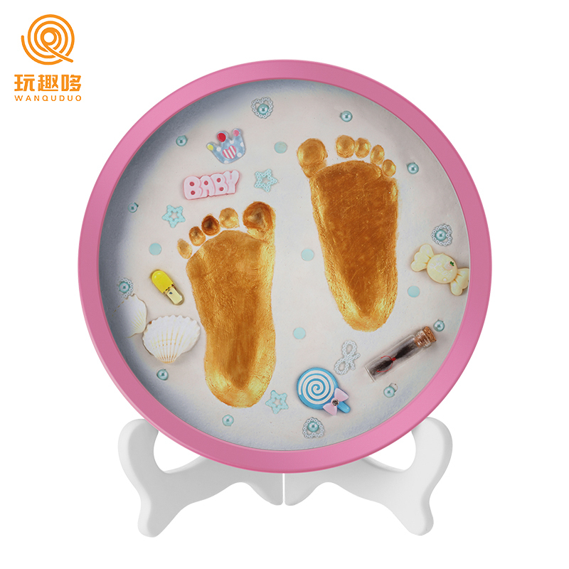 玩趣哆WANQUDUO宝宝手足印泥手脚印手印新生婴儿童胎毛纪念品永久满月百天礼物矿物泥F-20白泥