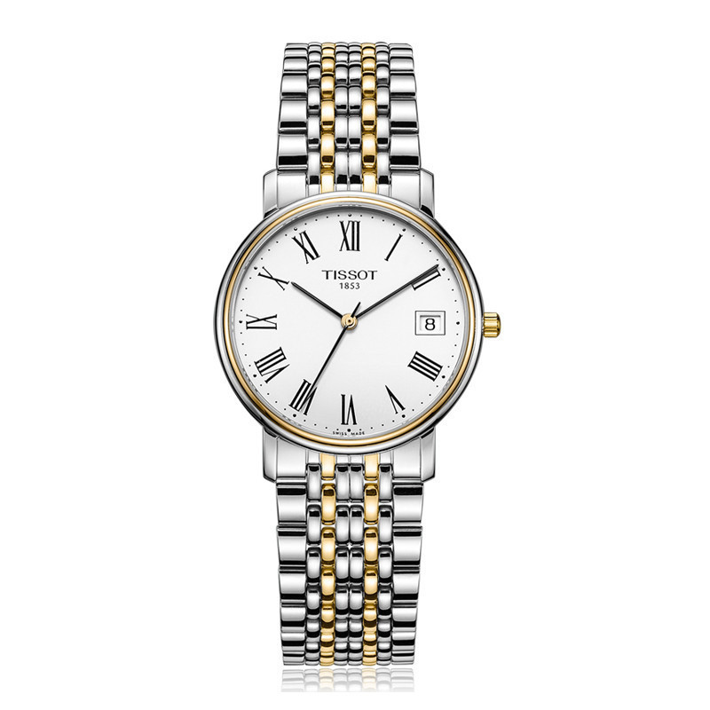 天梭(TISSOT) 瑞士品牌心意系列间金钢带石英男表T52.2.481.13 手表石英表男适用男士