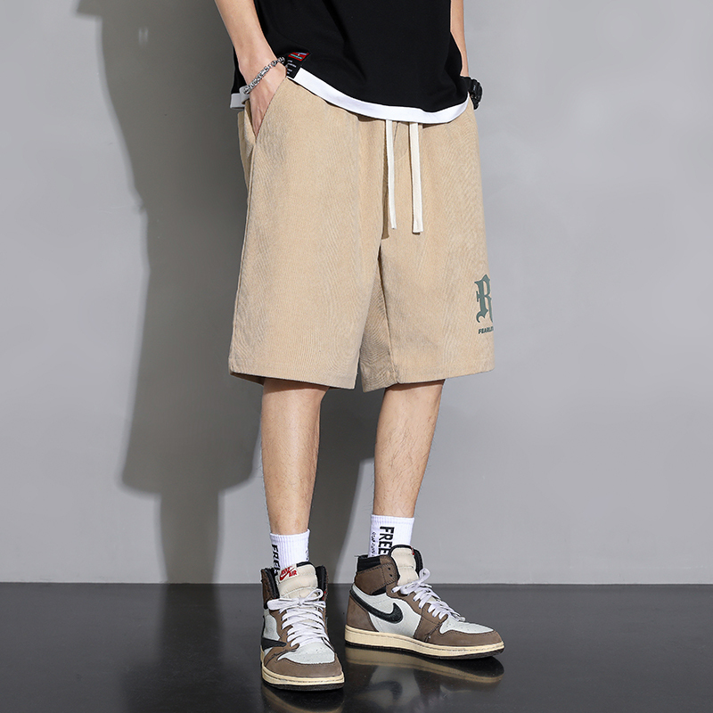 [2.5折价74元]唐狮夏季新款休闲短裤男潮流薄款直筒灰色运动裤男宽松五分裤