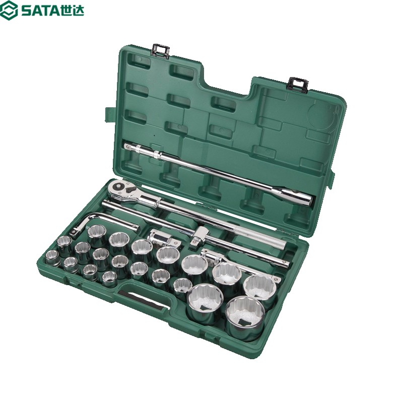 世达(SATA)26件套19x25MM系列12角套筒组套工具汽修汽保工具组合套装09016.