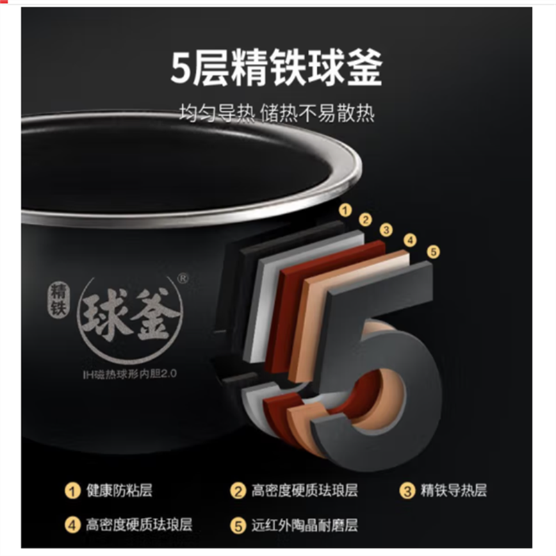 苏泊尔(SUPOR)家用智能预约电饭煲 IH电磁加热球釜内胆电饭锅 SF40HC53高清大图