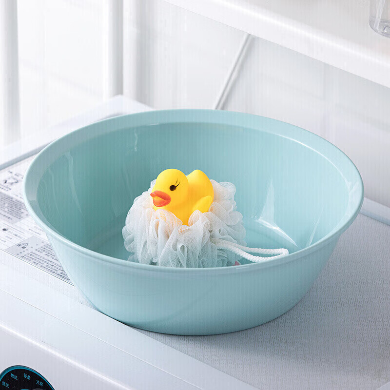 CHAHUA茶花 塑料盆 小号抗菌洗脸盆婴儿新生儿洗屁屁盆 圆盆高清大图