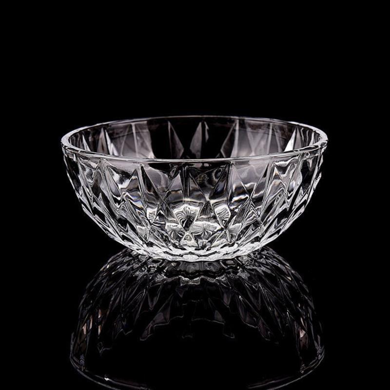 无铅玻璃水晶碗家用米饭碗水果沙拉碗甜品碗钻石碗钻石碗6只装