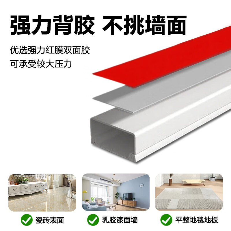 自粘PVC线槽板30*15mm 2米一根高清大图