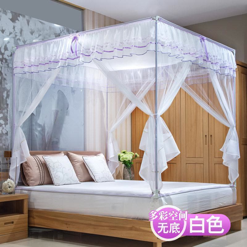 美帮汇新款蚊帐家用三开拉链1.8m床1.5m蒙古包儿童防摔坐床式支架纹账图片