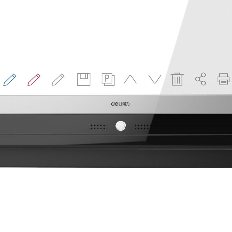 得力(deli) 50015 支架式智能共享互联玻璃白板 多媒体办公设备 移动白板 含安装