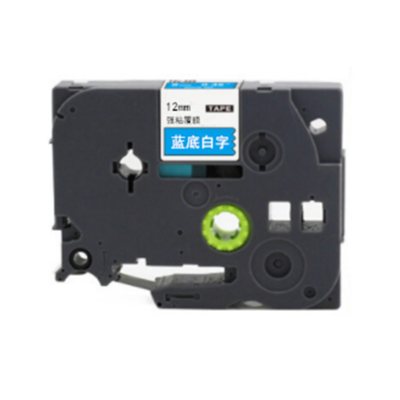 羚翎 LZe-535 适用兄弟标签机 12mm 标签机色带 蓝底白字高清大图