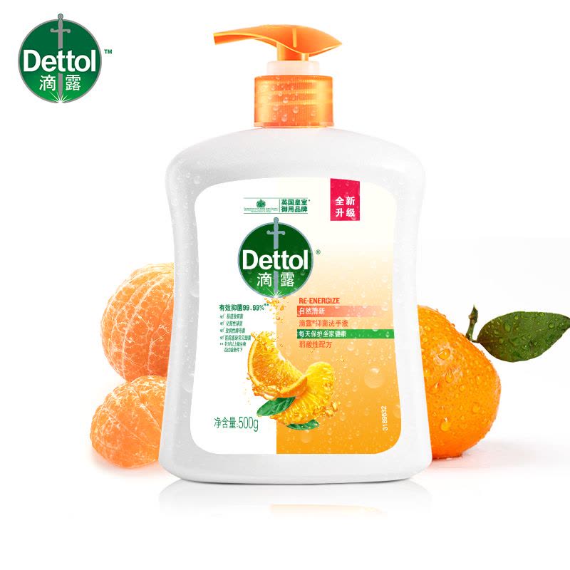 滴露(Dettol)健康抑菌洗手液自然清新500克 瓶装 深层补水图片