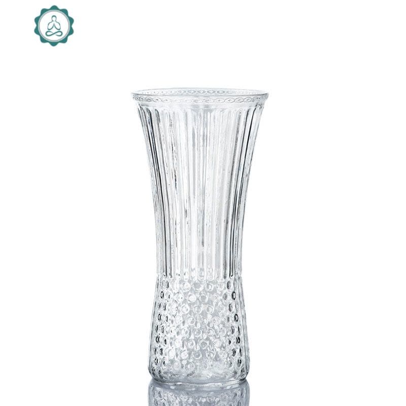 简约透明玻璃花瓶透明 水培富贵竹花器 客厅装饰摆件落地插花器皿 封后 35CM冰花款加大号图片