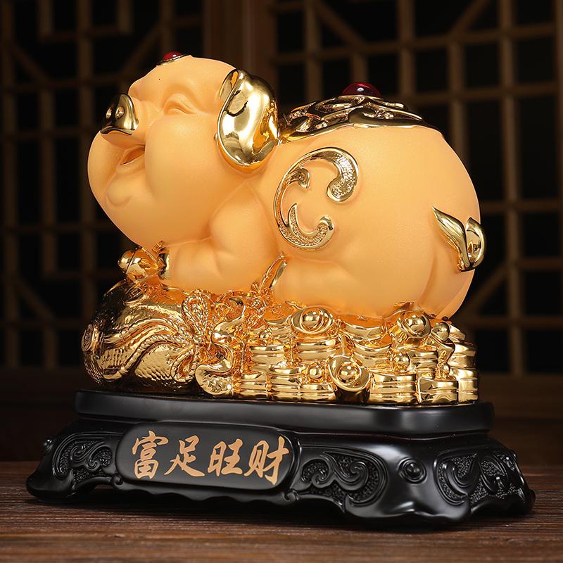 美帮汇富足金猪摆件金袋福猪十二生肖猪工艺品乔迁搬新家喜庆礼品高清大图