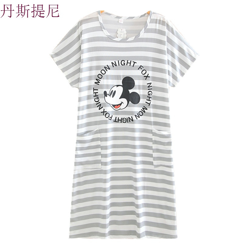 韩版睡裙女春秋季孕妇胖MM200斤加肥加大码睡衣纯棉宽松长袖长款