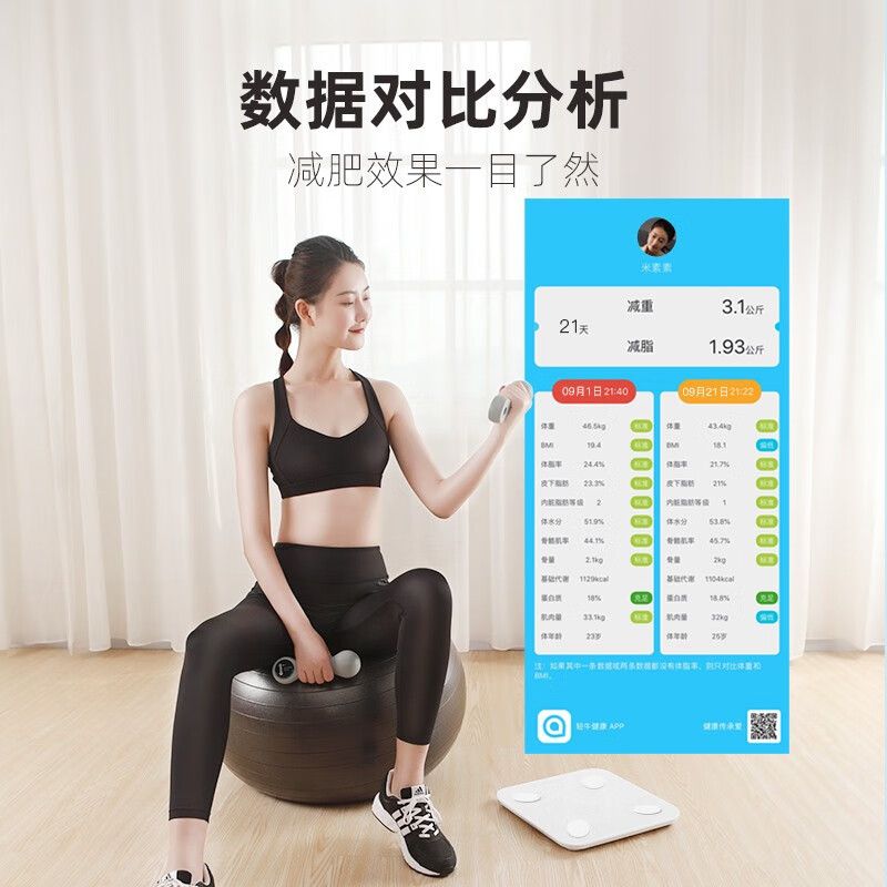 云康宝 智能体脂称 HUAWEI HiLink生态产品电子秤体重秤 CS20H充电款