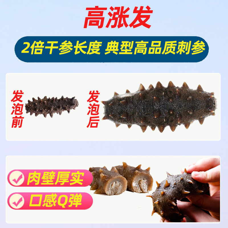 [国标12倍]宫品海参4A淡干海参刺参干货250克30-40只中等偏大国产海鲜礼盒装 海鲜水产高清大图