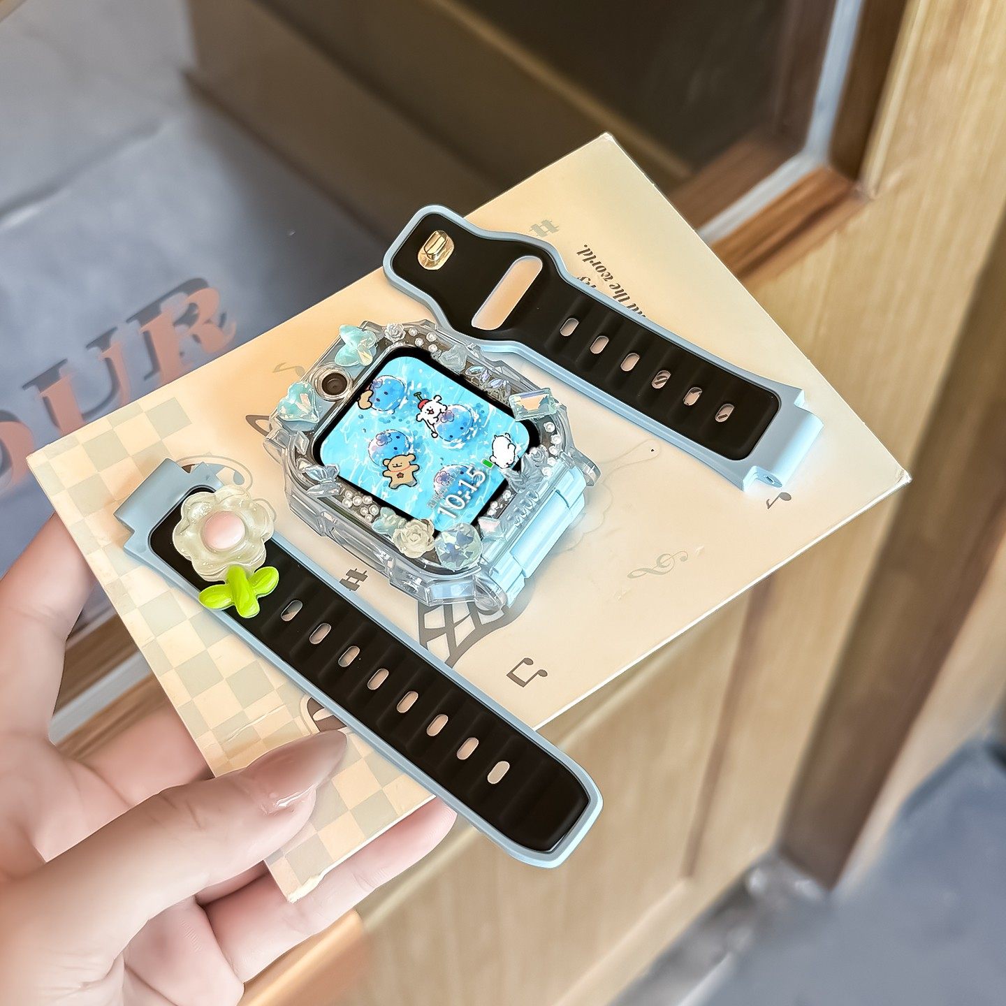 适用小天才电话手表表带Z10/Z9可爱挂脖Z11新款Z8Z7S保护套3139B 花茶套 z6a