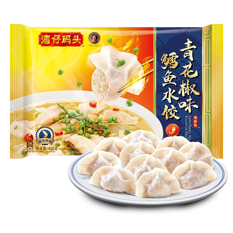 湾仔码头尊鲜鱼青花椒味鳕鱼水饺400g