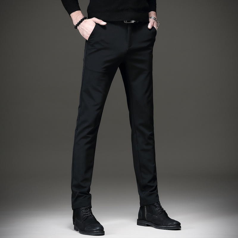 yuansu贵色冬季轻商务西裤男修身小脚裤韩版潮流西装裤子弹力男士休闲