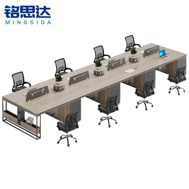 铭思达办公桌5.6米八人位含椅套