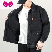 七斓干活穿的牛仔外套男劳保工作服工地建筑上班焊工耐穿耐磨耐脏上衣 XL建议120-135斤 K808黑色