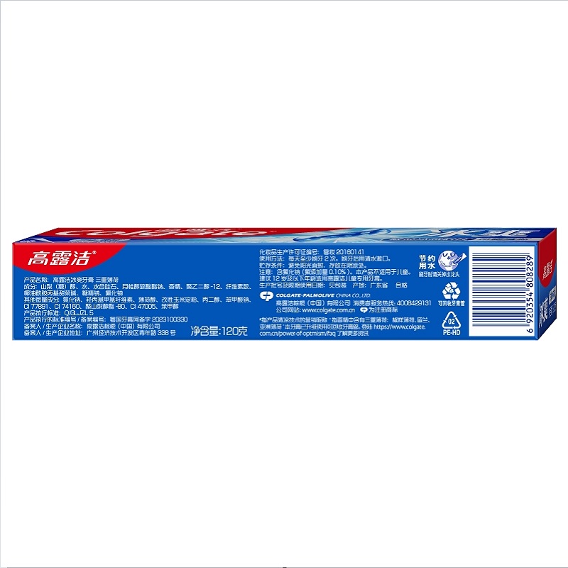 高露洁(Colgate) 冰爽三重 薄荷牙膏120g高清大图