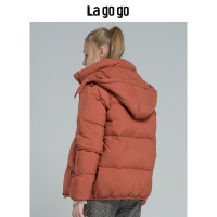 Lagogo拉谷谷新款保暖焦糖色时尚休闲羽绒服厚外套女
