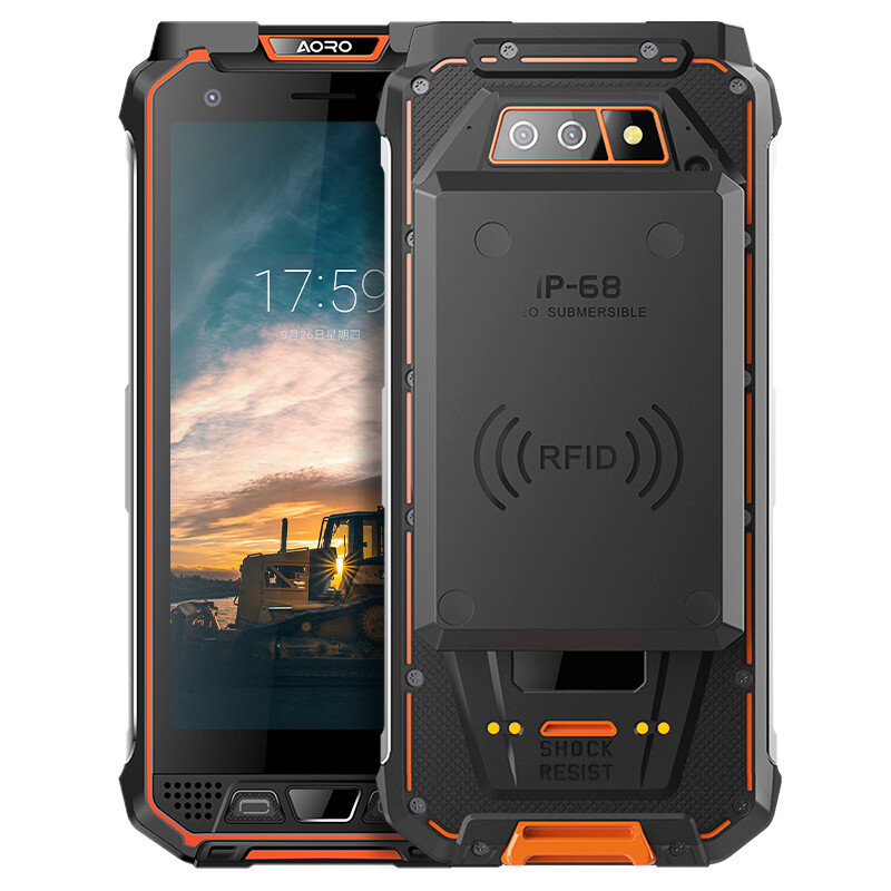 遨游(AORO)M5 POC网络对讲智能终端超高频RFID全网通4G手机 RFID手持机八千毫安 桔黑色