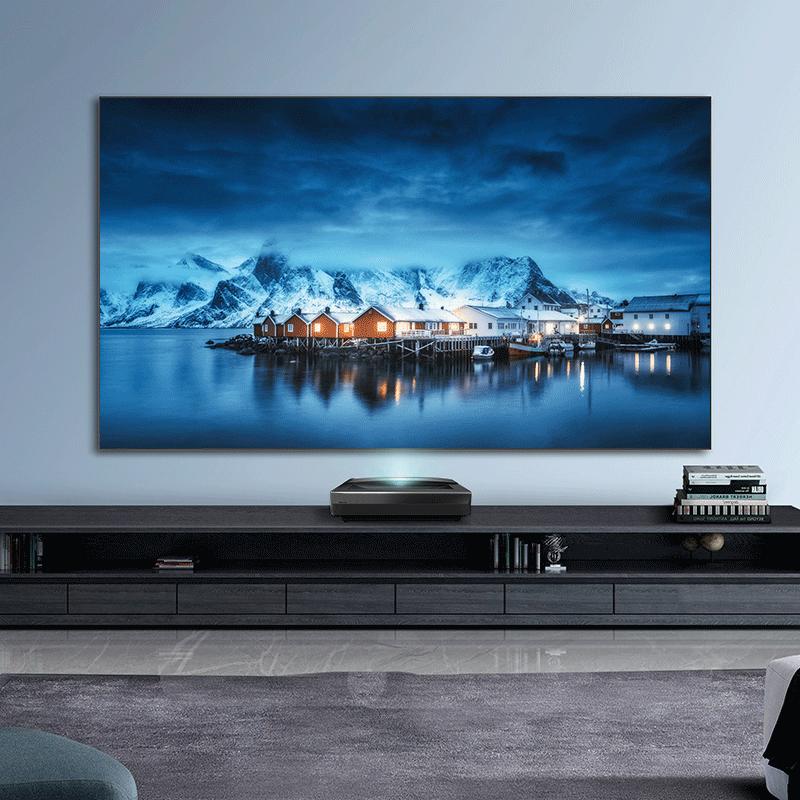 205%超高色域 0有害蓝光 极简壁挂屏 80l9d高色域激光电视