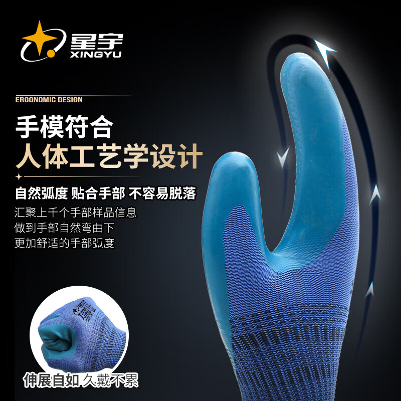 星宇帆布手套 耐磨防滑加大12副一组高清大图