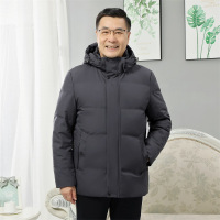 JPDUN男士羽绒服中老年短款爸爸羽绒服男爷爷加厚老人冬装外套中年派克服_722 XL 灰色