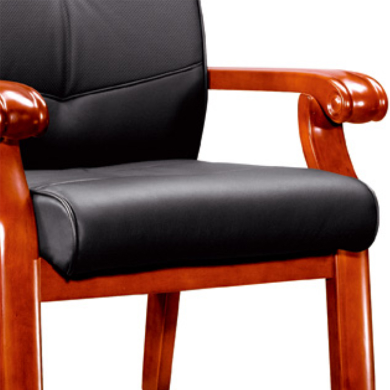 臻远ZY-7650办公会议椅办公皮椅电脑椅 黑色西皮高清大图