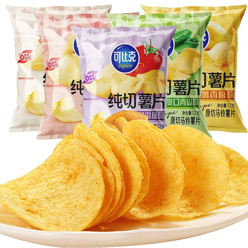 可比克纯切薯片12g*15袋随机口味追剧零食膨化大礼包休闲食品