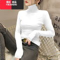YIBUSHENG莫代尔黑色高领打底衫女春秋洋气内搭长袖T恤修身薄款堆堆领上身 L建议109-121斤) 白色