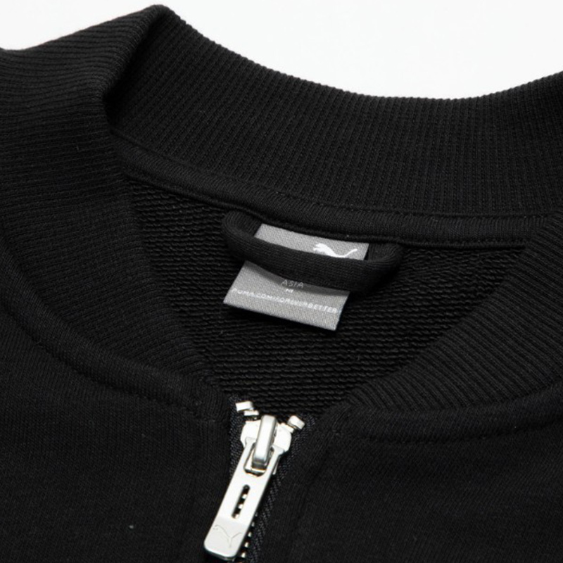 PUMA 棒球领拼接长袖外套夹克 女款 黑灰色 678719-01