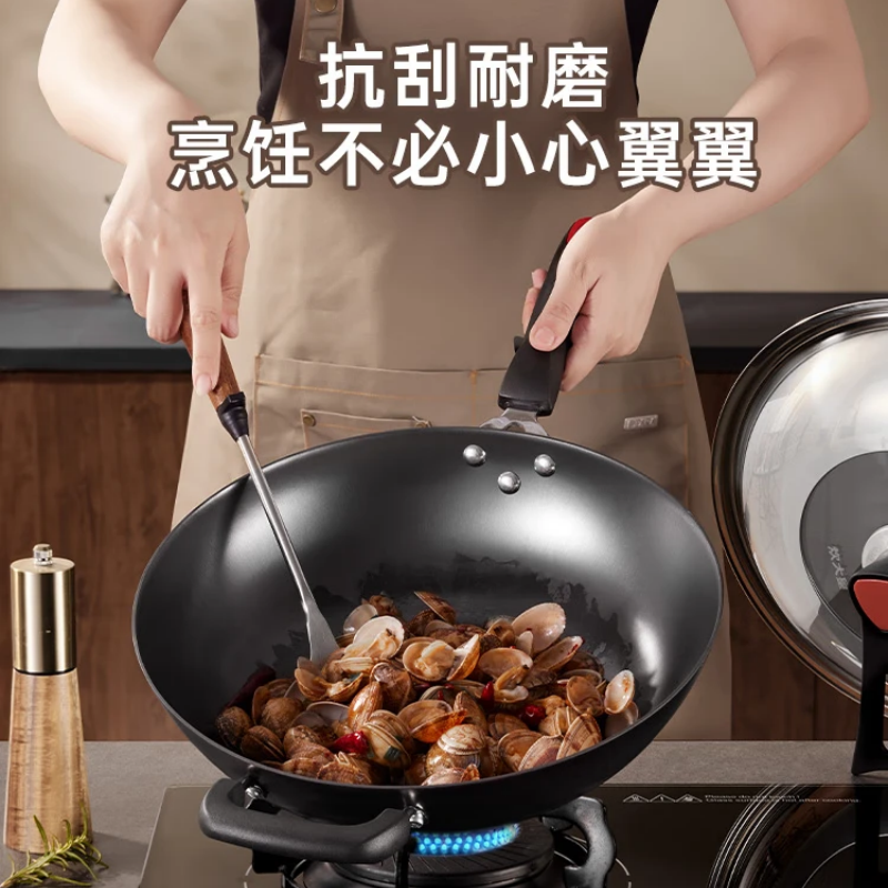 炊大皇 传世不锈铸铁炒锅C32D2高清大图