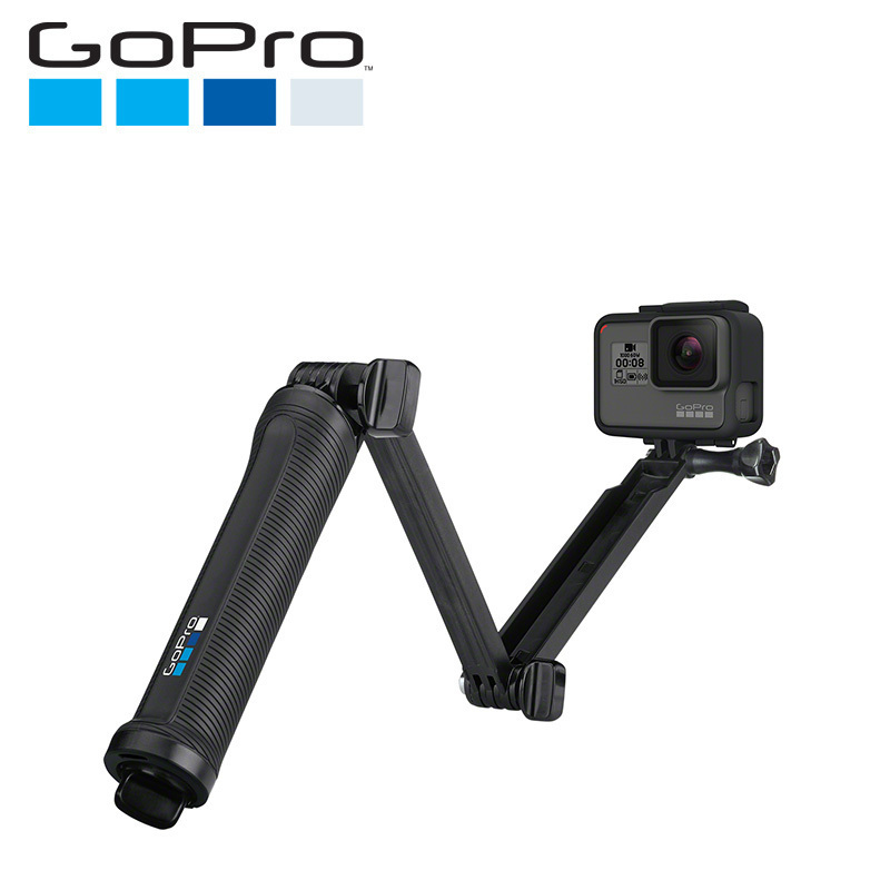 GoPro 3-Way(三向)手柄摇臂或三脚角架自拍杆 黑色 运动摄像机配件云台