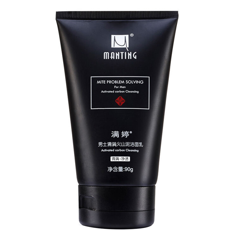 满婷(manting)男士清满火山泥洁面乳90g深层清洁去螨虫控油收缩毛孔去