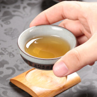 尚帝 黑檀茶盘乌金石功夫茶具套装四合一家用整套大号石头茶台 八仙过海龙珠11入智能旋转电热炉套装