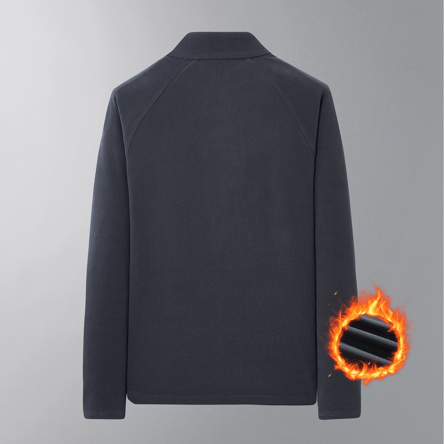 啄木鸟立领双面德绒卫衣男秋冬半拉链加绒加厚大码潮流打底衫上衣高清大图