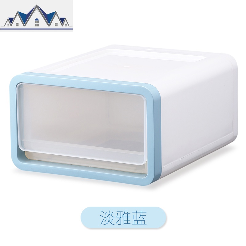 衣服大箱子储物内衣收纳箱塑料抽屉式收纳柜衣柜置物整理箱收纳盒_1_396 淡雅蓝1件装