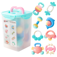 过凡 GUOFAN 婴幼新生儿手摇铃牙胶玩具0-3-6-12个月幼儿益智玩具早教启蒙 宝宝磨牙安抚玩具