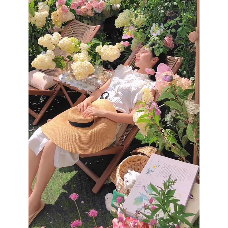 金菲罗格躺椅阳台休闲椅子靠背藤椅庭院沙发椅户外桌椅y 云栖躺椅一桌2椅[深色]高清大图