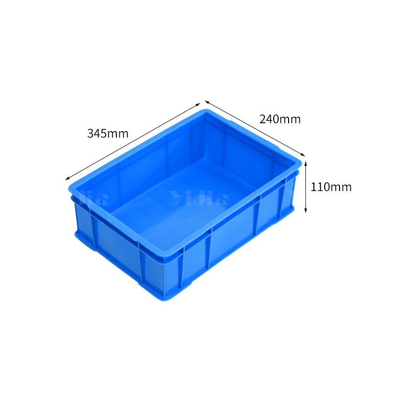翌嘉YJ4120610 蓝色塑料周转箱大号工业胶箱 345*240*110高清大图