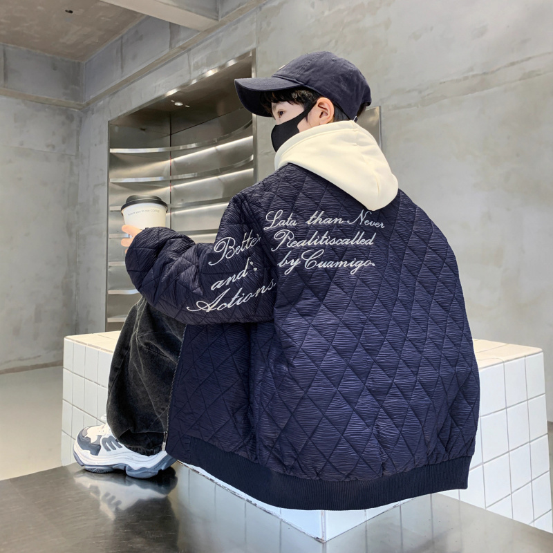 男童外套秋冬款夹棉加厚新款冬季棒球服中大儿童男孩冬装棉服