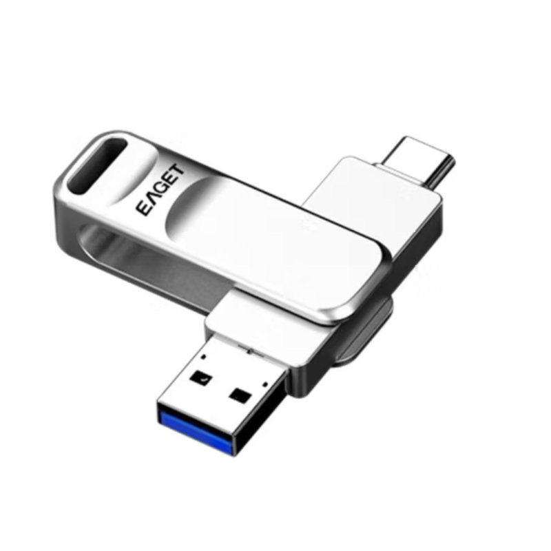 忆捷(EAGET)CF20 256GB U盘Type-C USB3.0 双接口手机电脑多用旋转优盘金属 单位:个高清大图