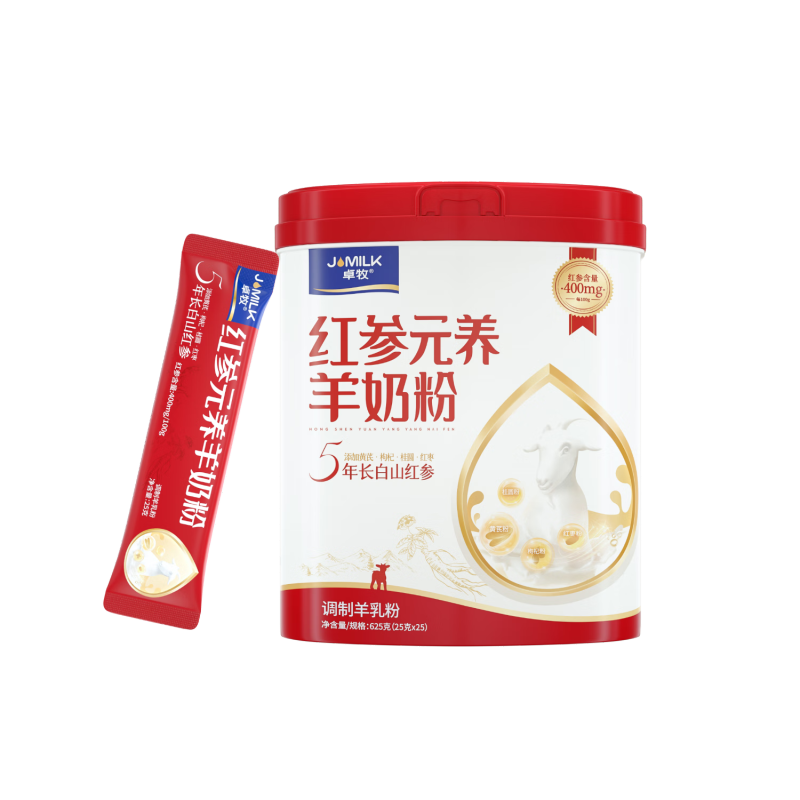 卓牧(JOMILK)红参元养羊奶粉625g高清大图