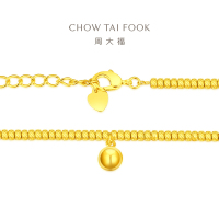 周大福17916系列蹦迪金珠珠铃铛22K金手链E126596精品七夕礼物